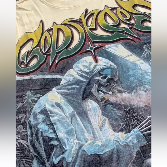 Godspeed “Legalize It” Graphic Tee Cream/Blue • #77/555 • Size L - Picture 2 of 8
